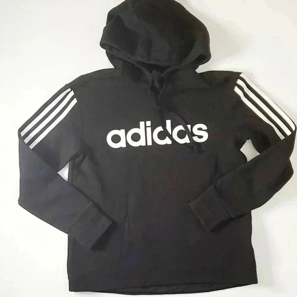 Adidas Hooded Sweetshirt Original Black& white with Graphic sz M - Picture 1 of 7